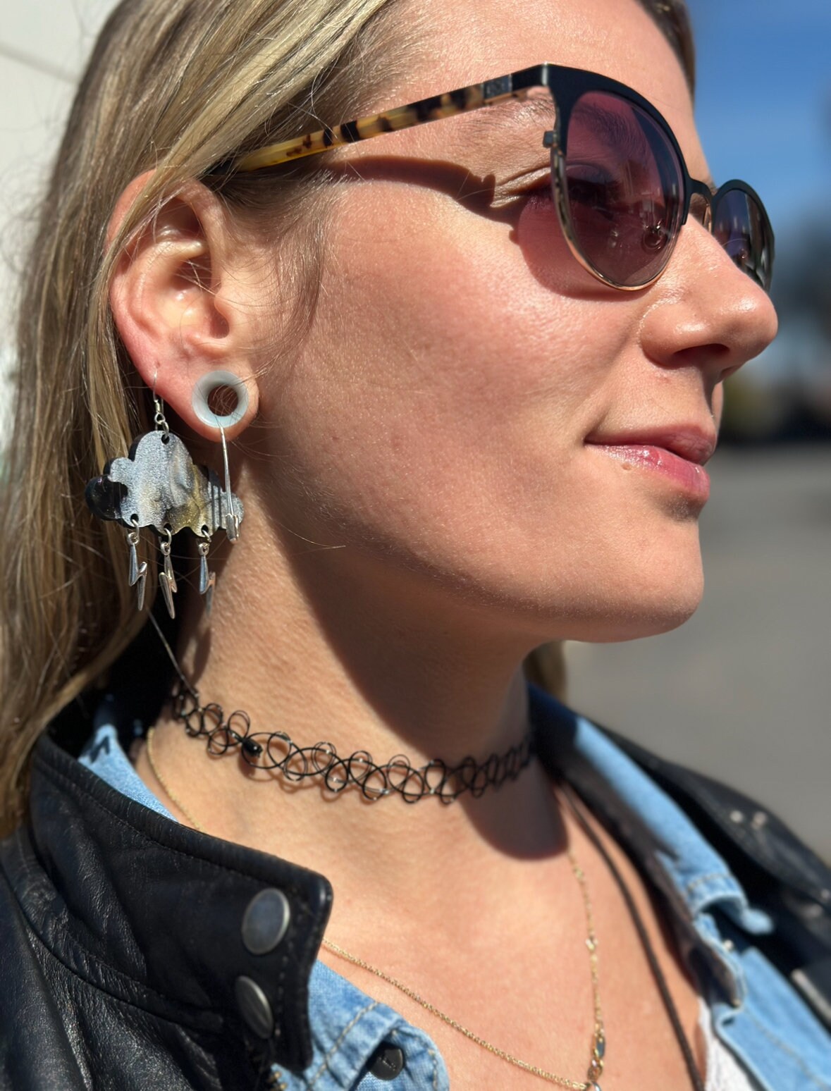 Celestial Cloud Earrings with Lightning Bolts - Handcrafted Statement Jewelry by Out There Goods