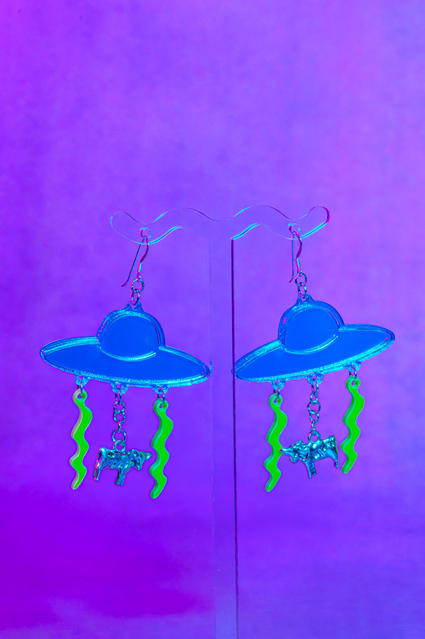 Iridescent UFO Earrings - Playful Extraterrestrial Jewelry by Out There Goods